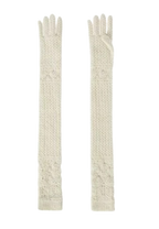 Loro Piana White Long Cashmere Gloves
