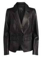 Aventura Double-breasted Leather Blazer