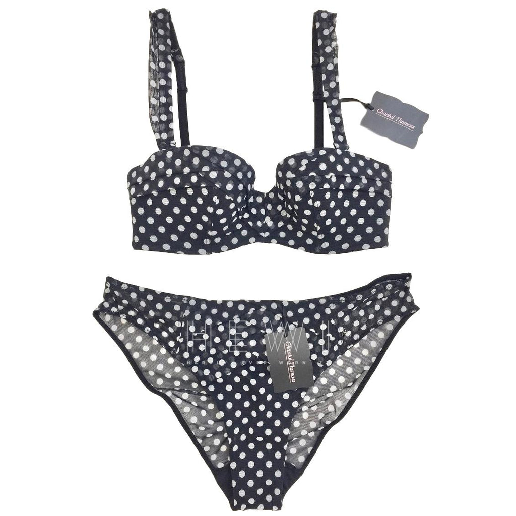 Chantal Thomass Polka Dot Tulle Strapless Bra & Brief Set