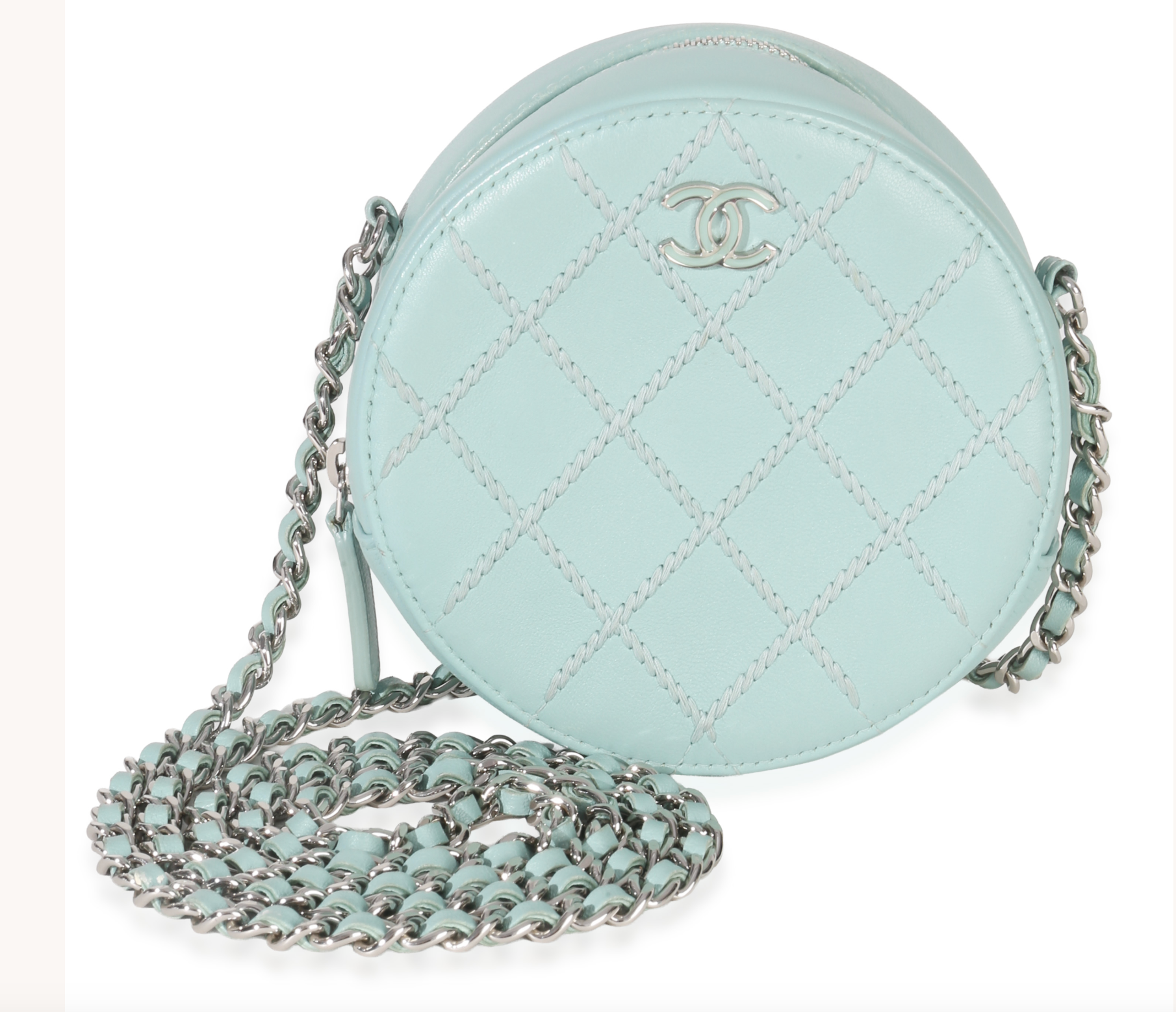 Chanel Ultimate Stitch Lambskin Round Clutch On Chain
