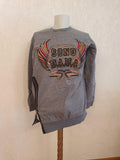 Grey marl cotton jersey Sono Mama embellished sweatshirt