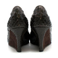 Stephane Kelian Paris Brown Snakeskin Wedges