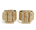 The Attico Glitter-embellished Ankle Straps in Gold