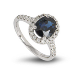 White Gold Sapphire and Diamond Ring