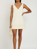 Self Portrait Crystal And Faux-Pearl Embellished Crepe Mini Dress