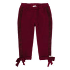 Nanan Burgundy Jersey Trousers with Bows