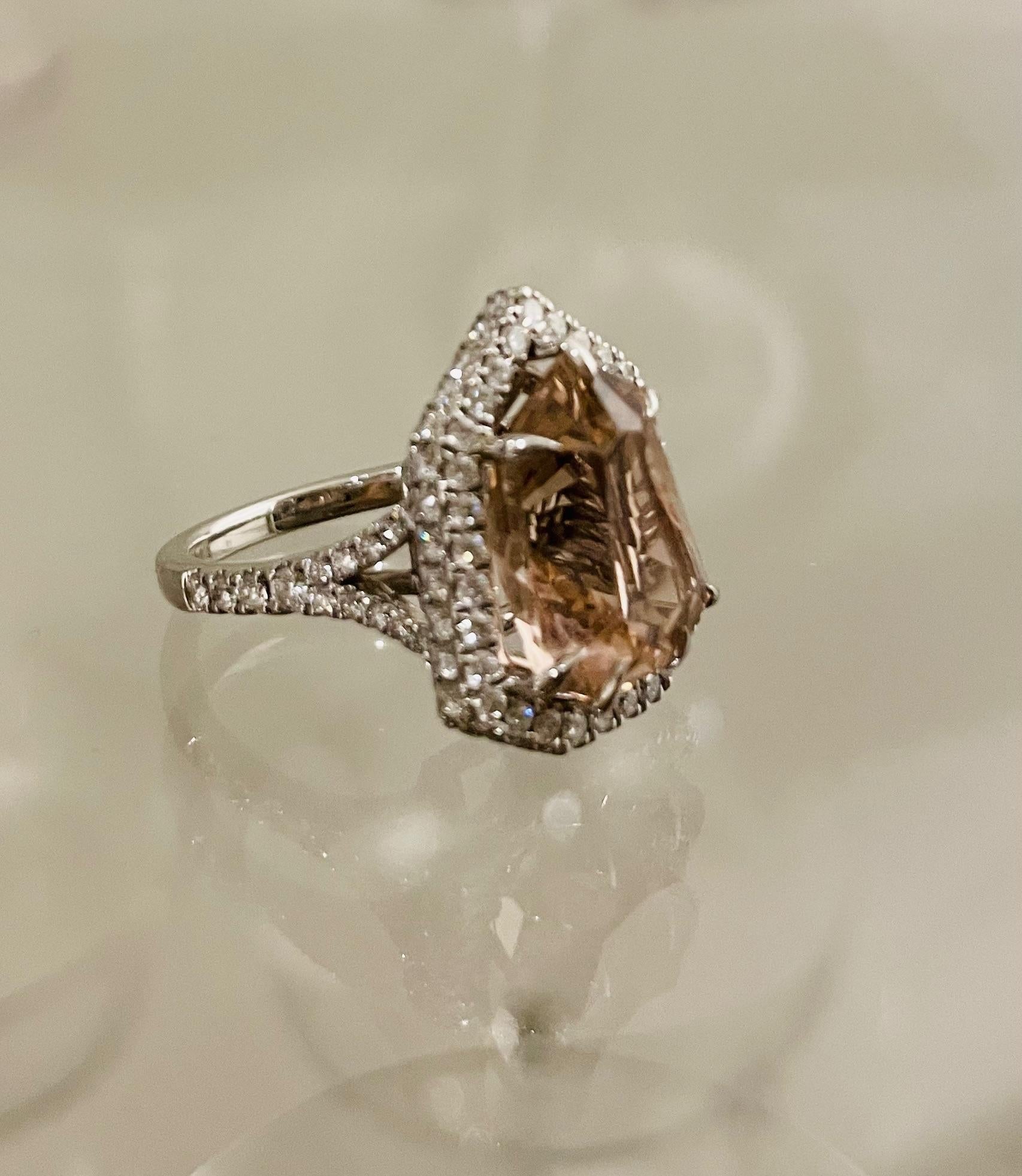 platinum, diamond & tourmaline cocktail ring K 1/2