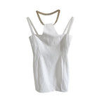 Versace Collection Chain Halter White MIni Dress