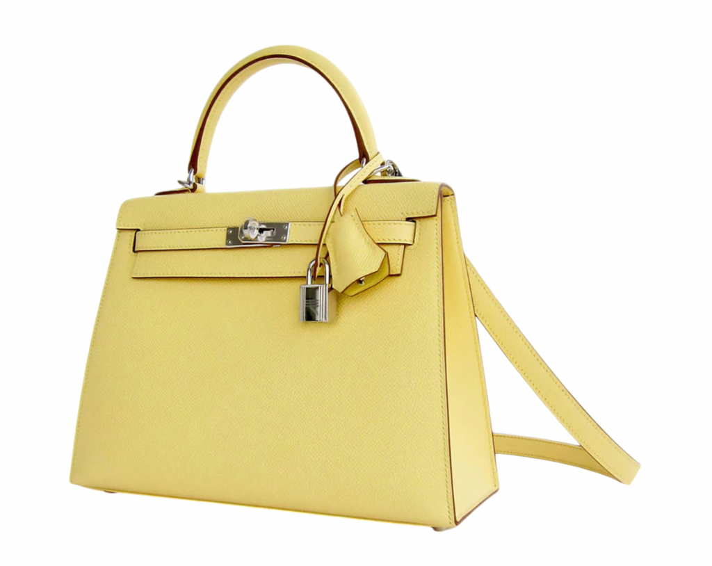 Hermès Jaune Kelly 25 cm in Epsom Leather  with Palladium Hardware