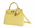 Hermès Jaune Kelly 25 cm in Epsom Leather  with Palladium Hardware