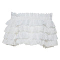 White cotton Broderie Anglaise ruffled crop top