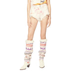 Isabel Marant Denim Distressed Bleached Tie-Dye Shorts