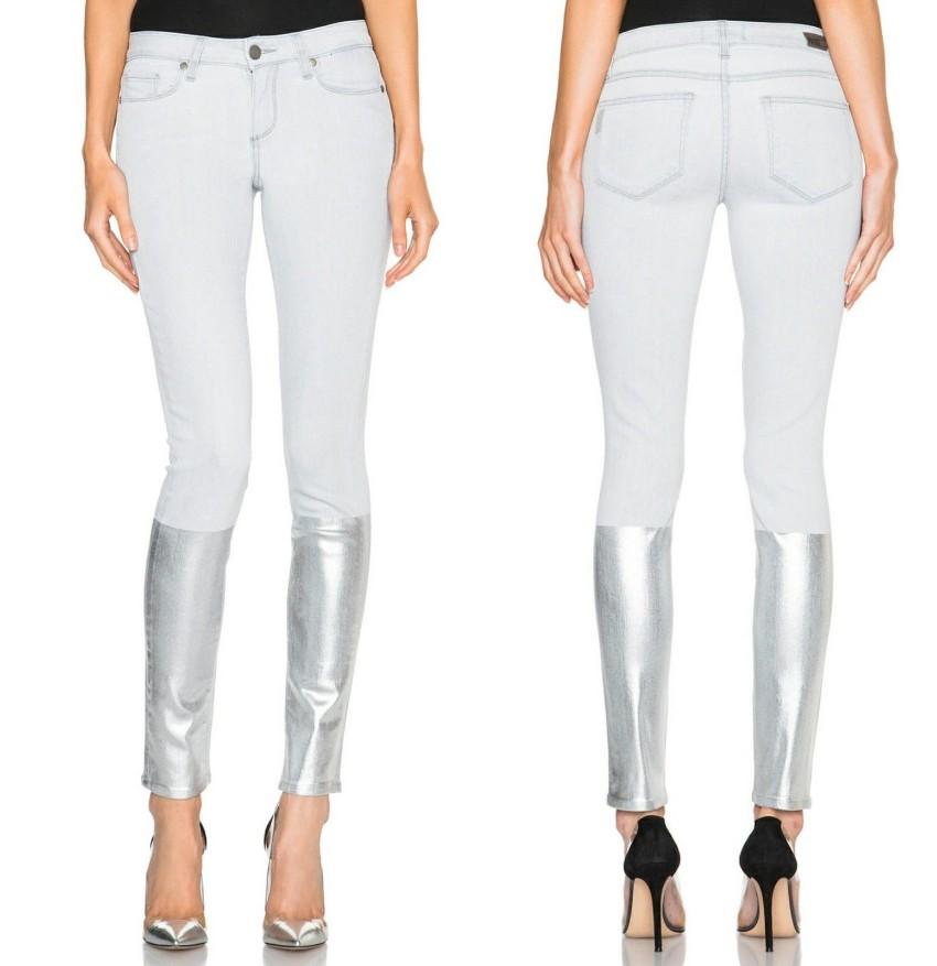Paige Light grey silver solstice Verdugo ultra skinny jeans