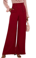 Red Wide Leg Trousers