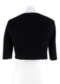 MaxMara Black Silk and Linen Blend Cropped Cardigan