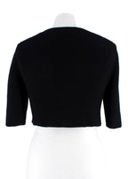 MaxMara Black Silk and Linen Blend Cropped Cardigan