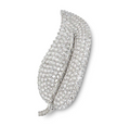 Bespoke 18ct White Gold Diamond Leaf Brooch