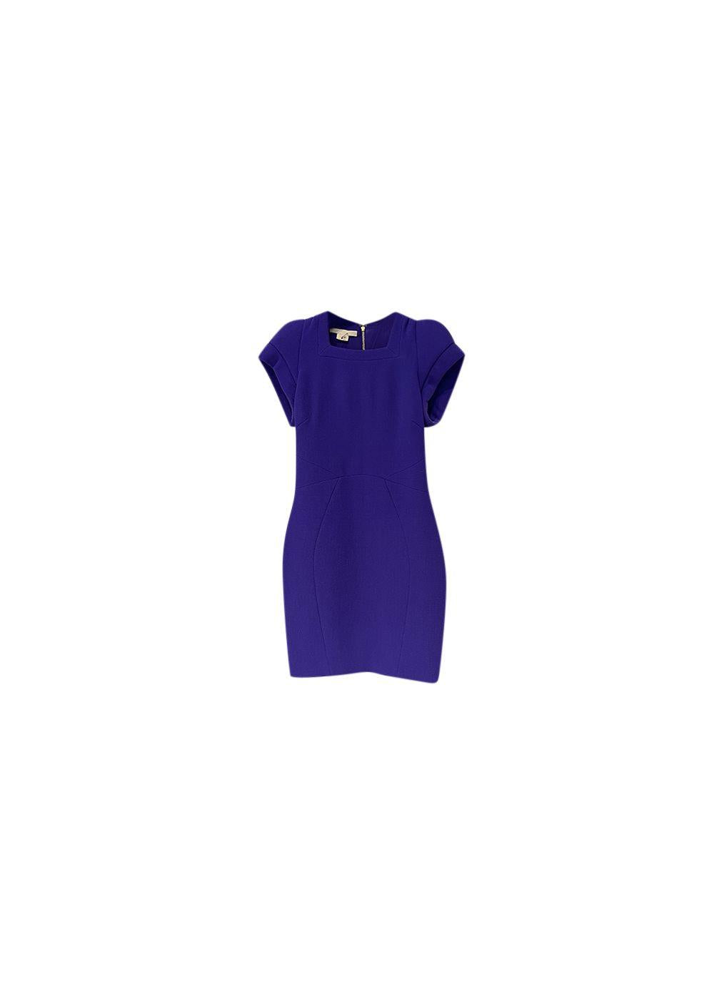 Purple Wool Mini Dress