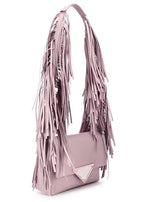 Sara Battaglia Fringe Pink Powder Blush Bag