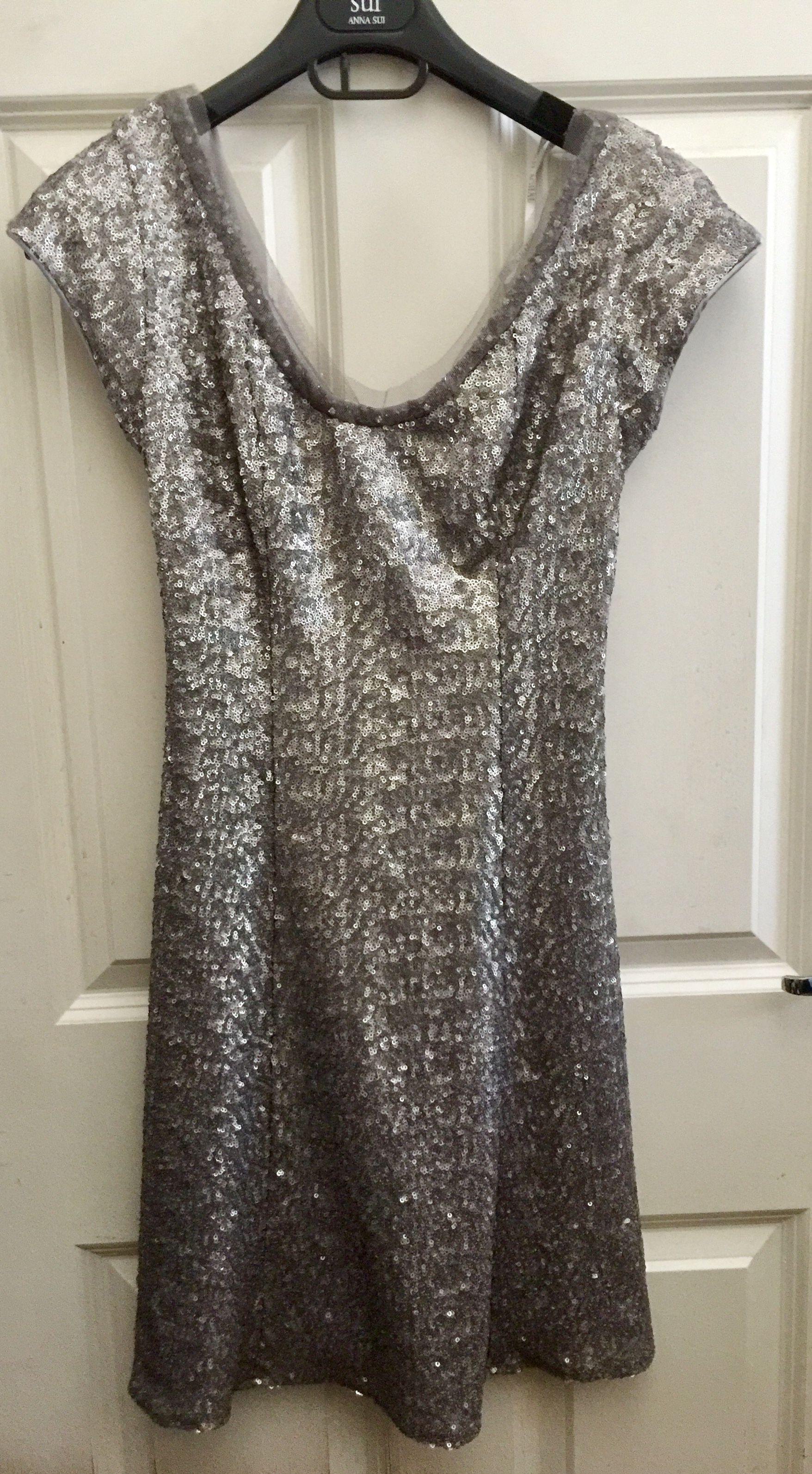 Silver sequin skater dress