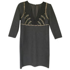 Alberta Ferretti Grey Embellished Silk Dress