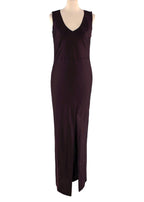Diane Von Furstenberg Burgundy Pleated Wrap Maxi Dress