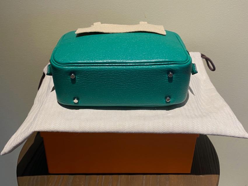 Hermes Mysore Goatskin Green Mini Plume II PHW