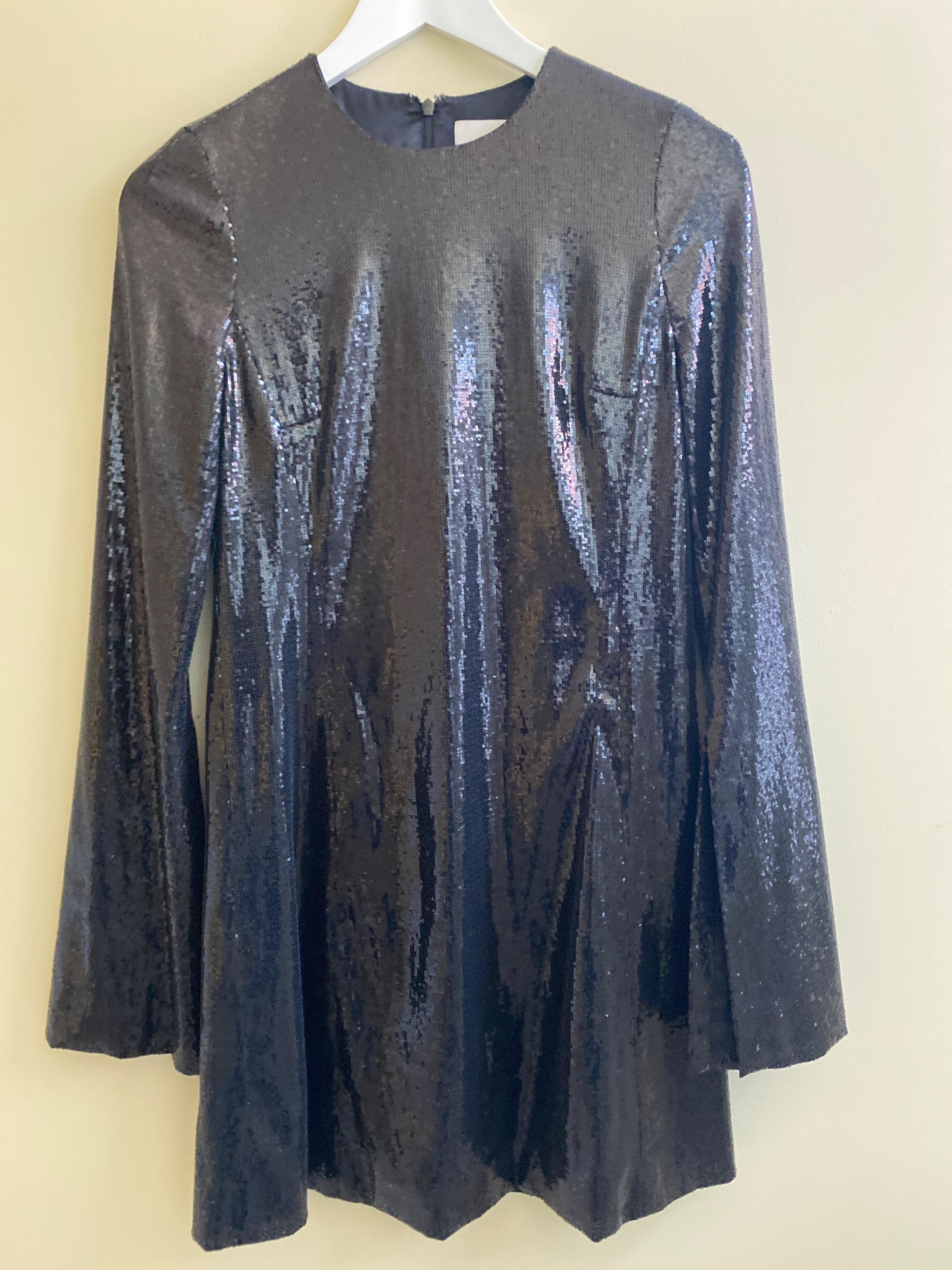 Galvan Blue Sequin Mini Dress