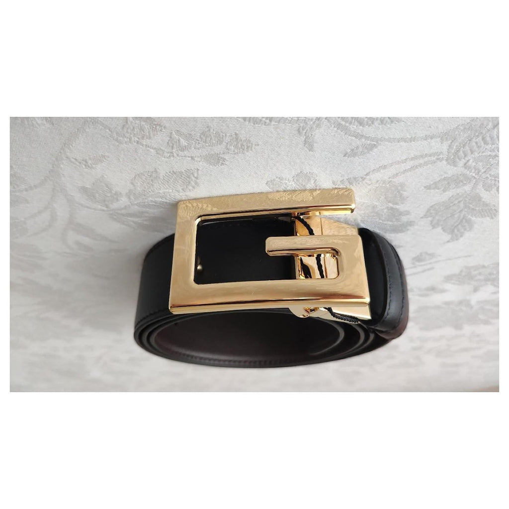 Gucci Black Leather G Belt