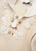 Self Portrait Cream Bow Embellished Knitted Mini Dress