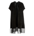 Valentino Black Suede Short Sleeve Caban Fringe detail Coat Sold Out