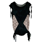 Cigana Lace Panelled Double Diamond Top