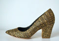 Rupert Sanderson Gold Tweed Heels