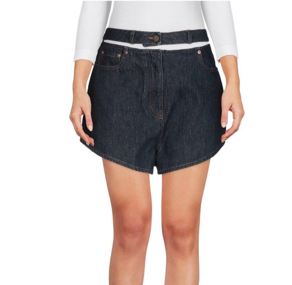 Valentino Cut Out Denim Shorts