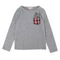Lili Gaufrette Grey Long Sleeve Kitten Pocket T-Shirt