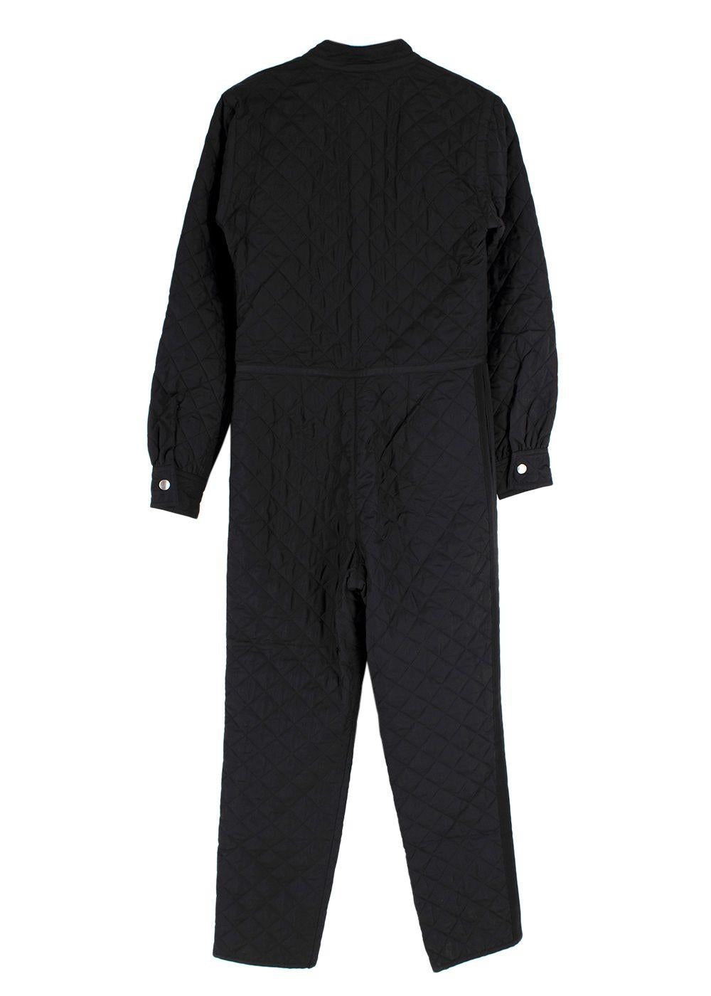Dior Black Quilted Zip Front Jump Suit