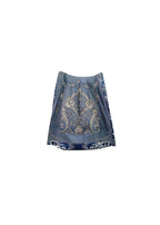 Blue Cotton A-Line Skirt