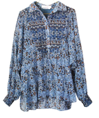 Chloe Blue Printed Cotton Top