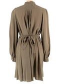 Vanessa Bruno Khaki Belted Silk Shirt Dress