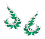 Stephen Webster Emerald and Diamond Plumage Earrings