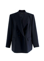 Marina Rinaldi Navy Cady Double Breasted Blazer