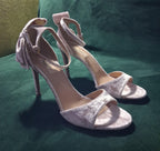Valentino Blush Velvet Heeled Sandals