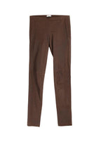 Brown Leather Skinny Leg Trousers