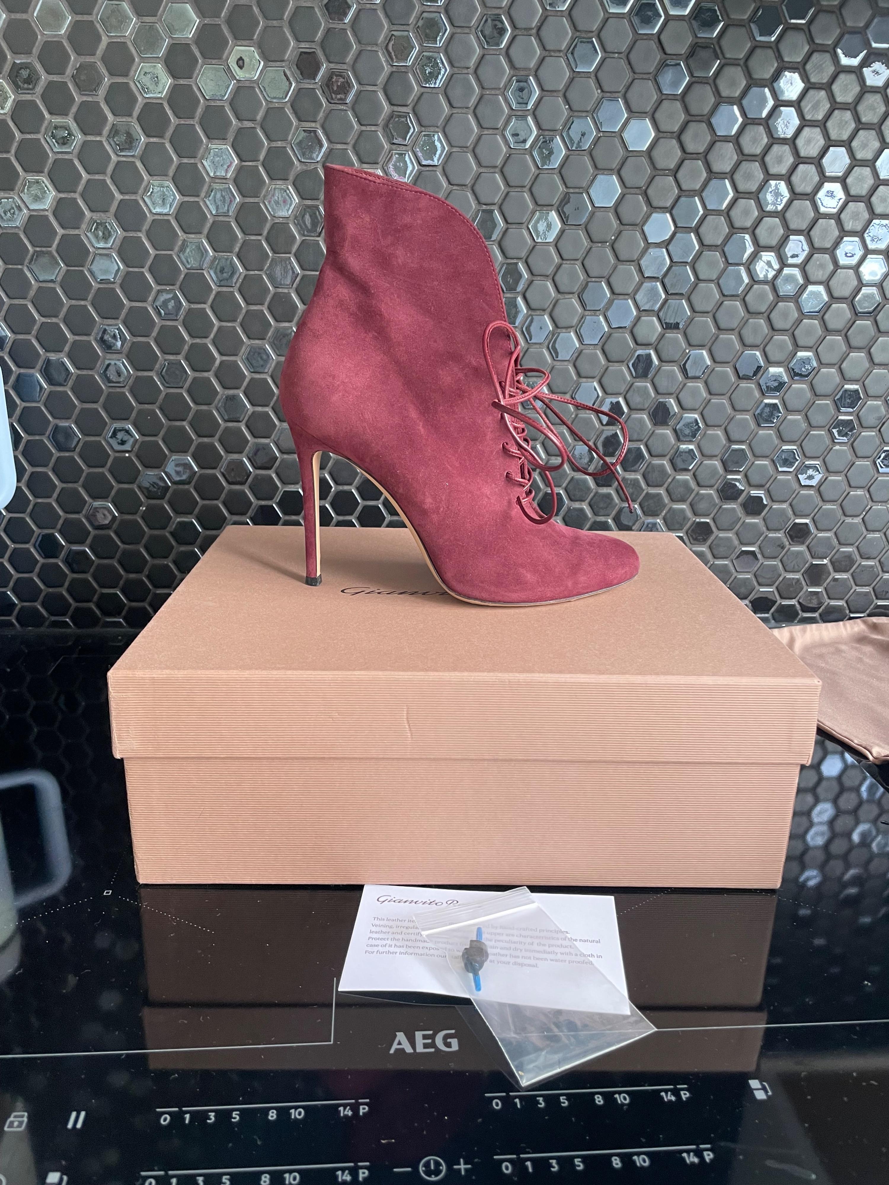 Gianvito Pink Suede Ankle Boots