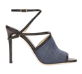 Flora Leather-trimmed Denim Sandals