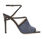 Flora Leather-trimmed Denim Sandals