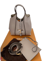 Tod's Grey Mini T Timeless Shopping Bag