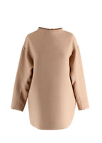 Valentino Wool Mock Neck Long Sleeve Camel Brown Top and Trouser Set