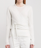 Johnstons Of Elgin White Cashmere Wrap Cardigan