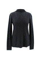 Sequin Polo Neck Silk Blend Knit Jumper